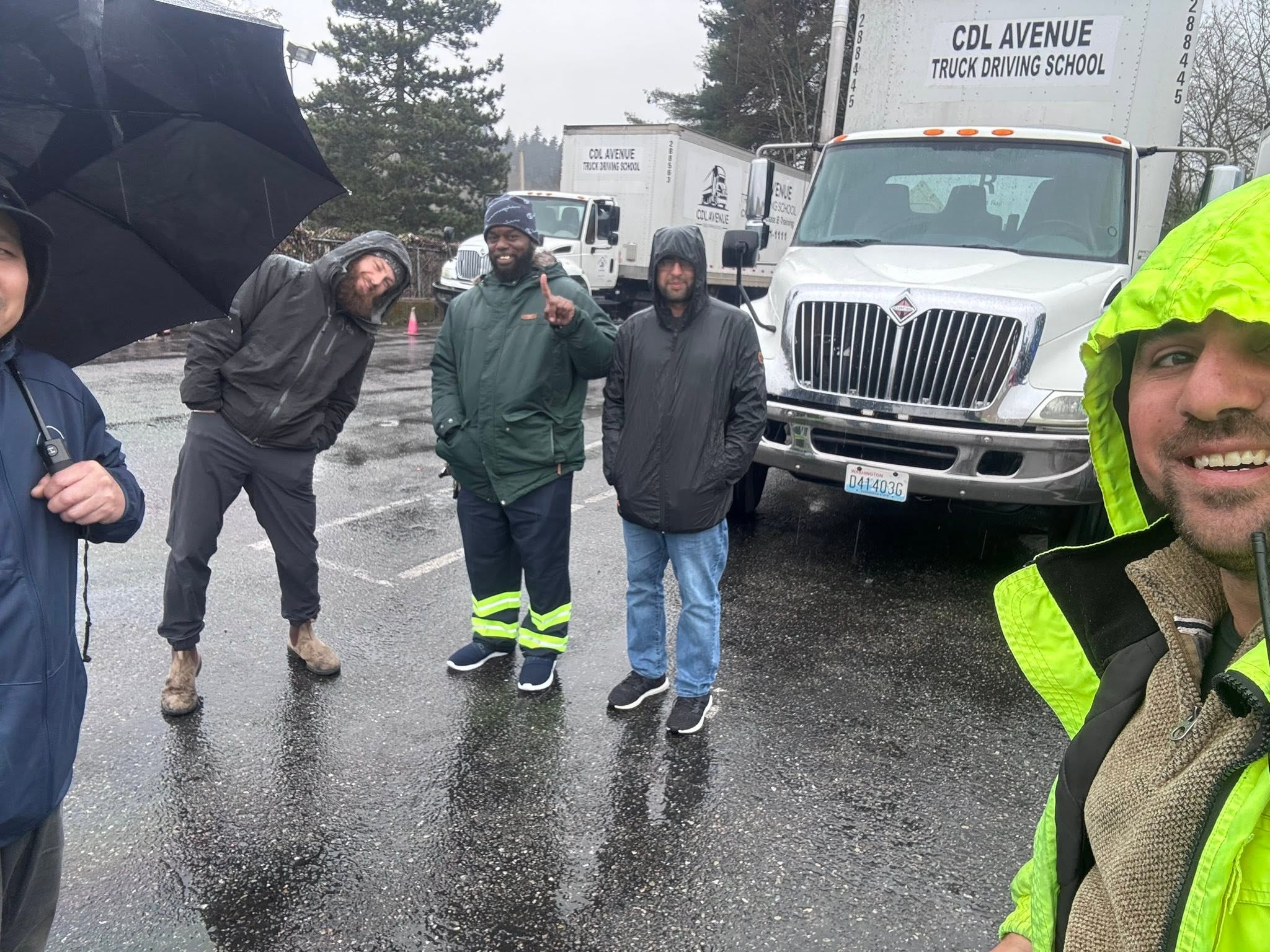 Rainy day training with students at CDL Avenue